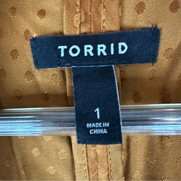 TORRID Women’s Size 1 1X 14-16 Jacket Coat Topper Polka-Dot Trench Style - Picture 13 of 16